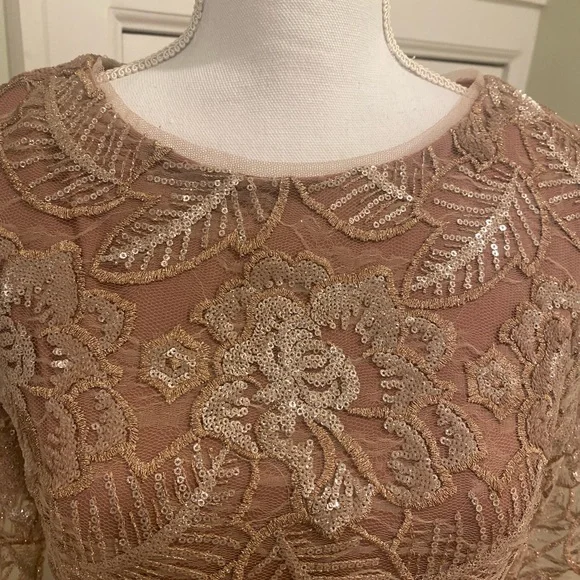 New BHLDN Mackenzie Embroidered Metallic Rose Gold Size 8 - Picture 13 of 15